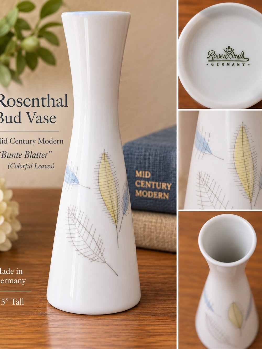 Rosenthal “Bunte Blätter” Mid-Century Bud Vase – Germany